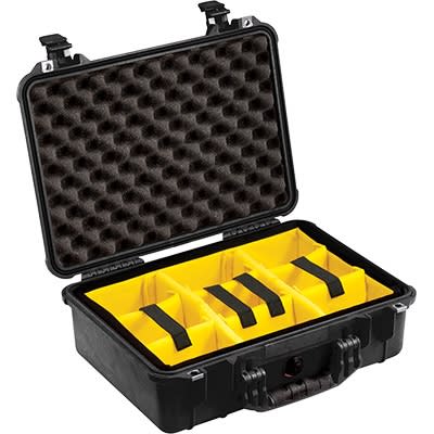 Pelican Protector 1500 Case Black With Padded Dividers