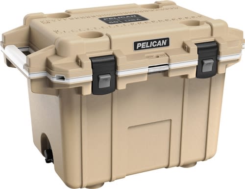 50QT Elite Cooler Tan/White