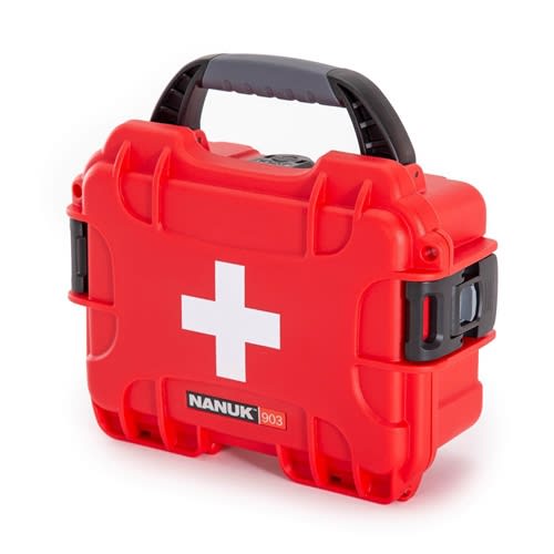 Nanuk Case 903 empty – w/First Aid Logo - Red