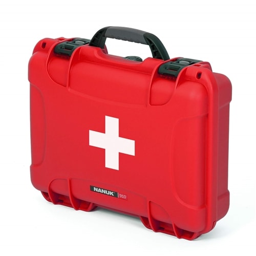 Nanuk Case 910 – w/First Aid Logo - Red